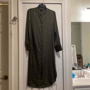 Banana Republic silk dress in olive green